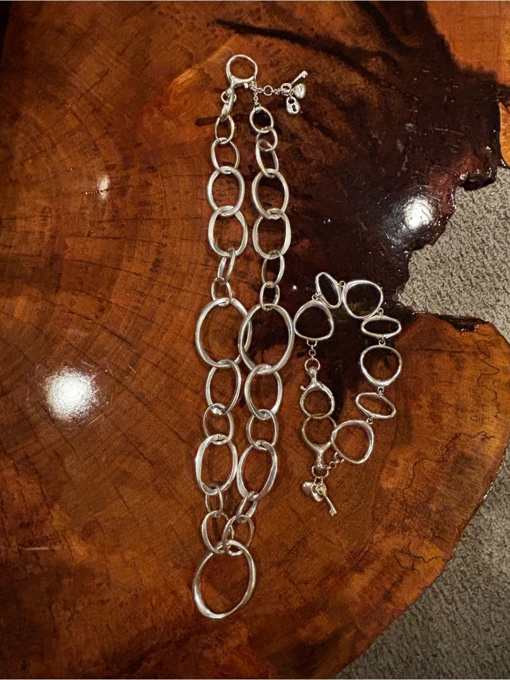 This Fossil necklace and bracelet set.